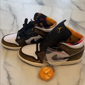 Air Jordan High-Top Sneakers in Gold and Black